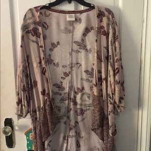 Pink flowy kimono cardigan